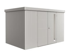 BIOHORT Gerätehaus Neo 2D Doppeltür 348x236x222 cm, silber-metallic