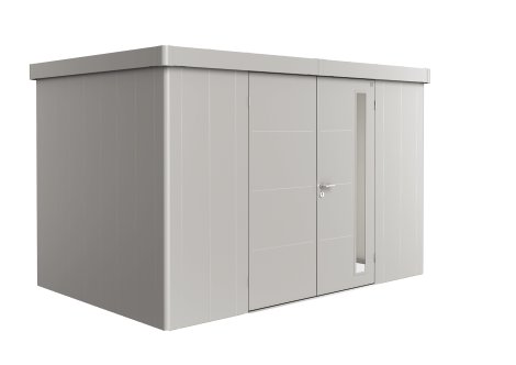 BIOHORT Gerätehaus Neo 2D Doppeltür 348x236x222 cm, Silber-Metallic