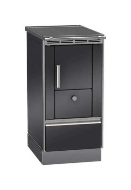 LOHBERGER Holzherd Rega 40 mit Stahlplatte 4,5 kW Schwarz