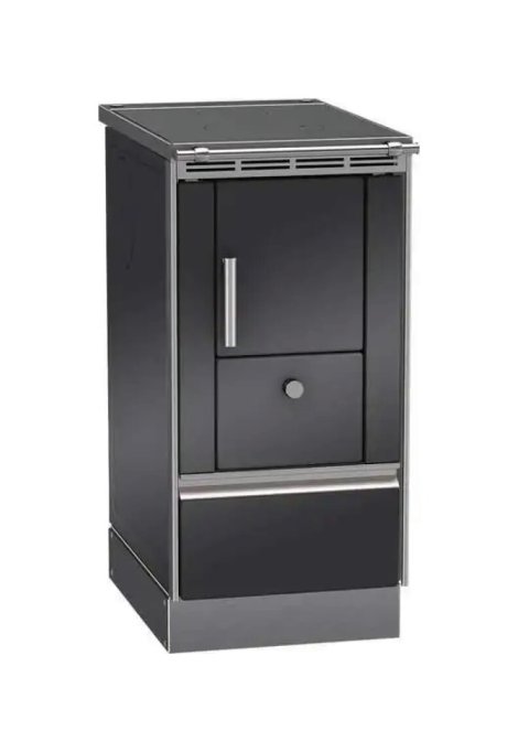 LOHBERGER Holzherd Rega 40 mit Stahlplatte 4,5 kW Schwarz