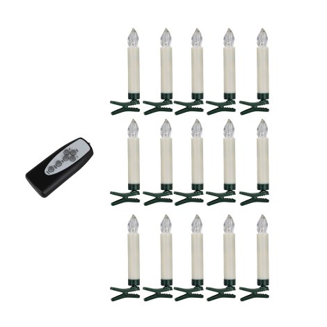 LED-Kerze Multicolor Weiß kabellos 15 Stk.