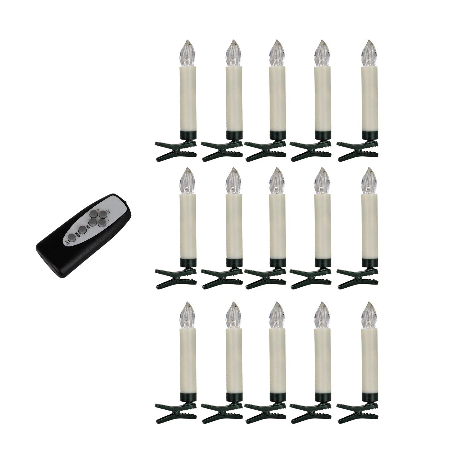 LED-Kerze Multicolor Weiß kabellos 15 Stk.