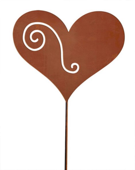 Gartendekostab Heart of Love Rost 40 cm