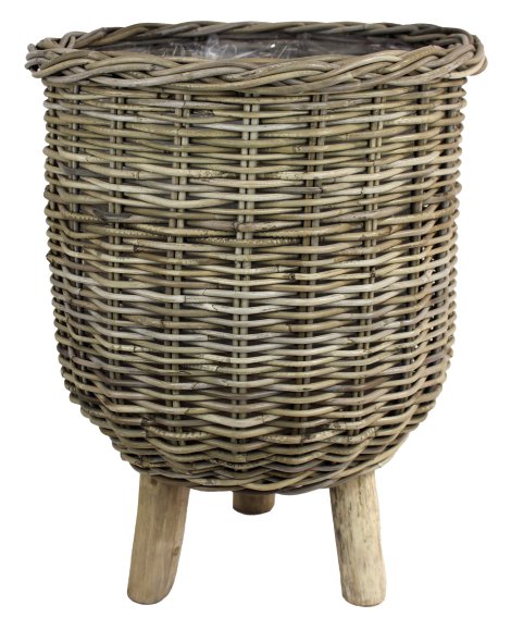 Pflanzkorb Rattan mit Fuß ø 41 cm / H 54 cm