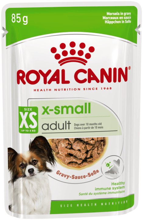 ROYAL CANIN Hundenassfutter X-Small Adult Häppchen in Sauce 85 g