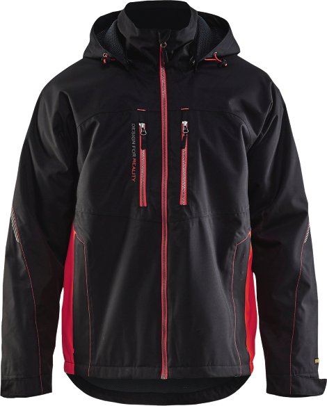 BLÅKLÄDER Winterjacke mit Kapuze schwarz/rot S