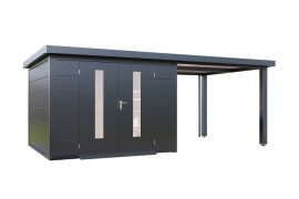 WOLFF FINNHAUS Gartenhaus Elvar 6030 Anthrazit