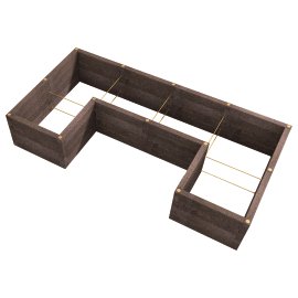 LEIER Hochbeet Durisol Rotbraun U1-Form 450x230x80 cm (LxBxH)