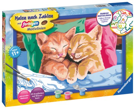 RAVENSBURGER Malen nach Zahlen Verschmuste Kätzchen
