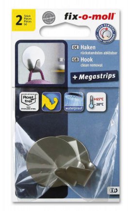 SUKI Edelstahl-Haken + Megastrips 35 mm, 2 Stk.