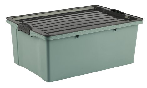 ROTHO Stapelbox Compact A3 Grau/Grün 38 l
