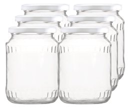 KOSTBARMACHER Vorratsglas Facetten mit Deckel 6-tlg. 720 ml