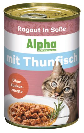 ALPHA Katzennahrung Dose Thunfisch in Gelee 24x415 g