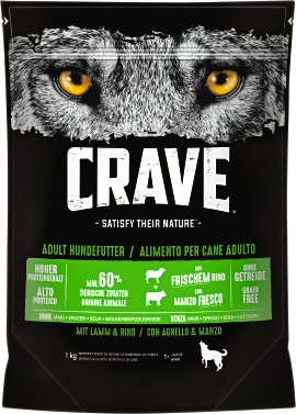 CRAVE Hundefutter trocken Lamm und Rind 1 kg