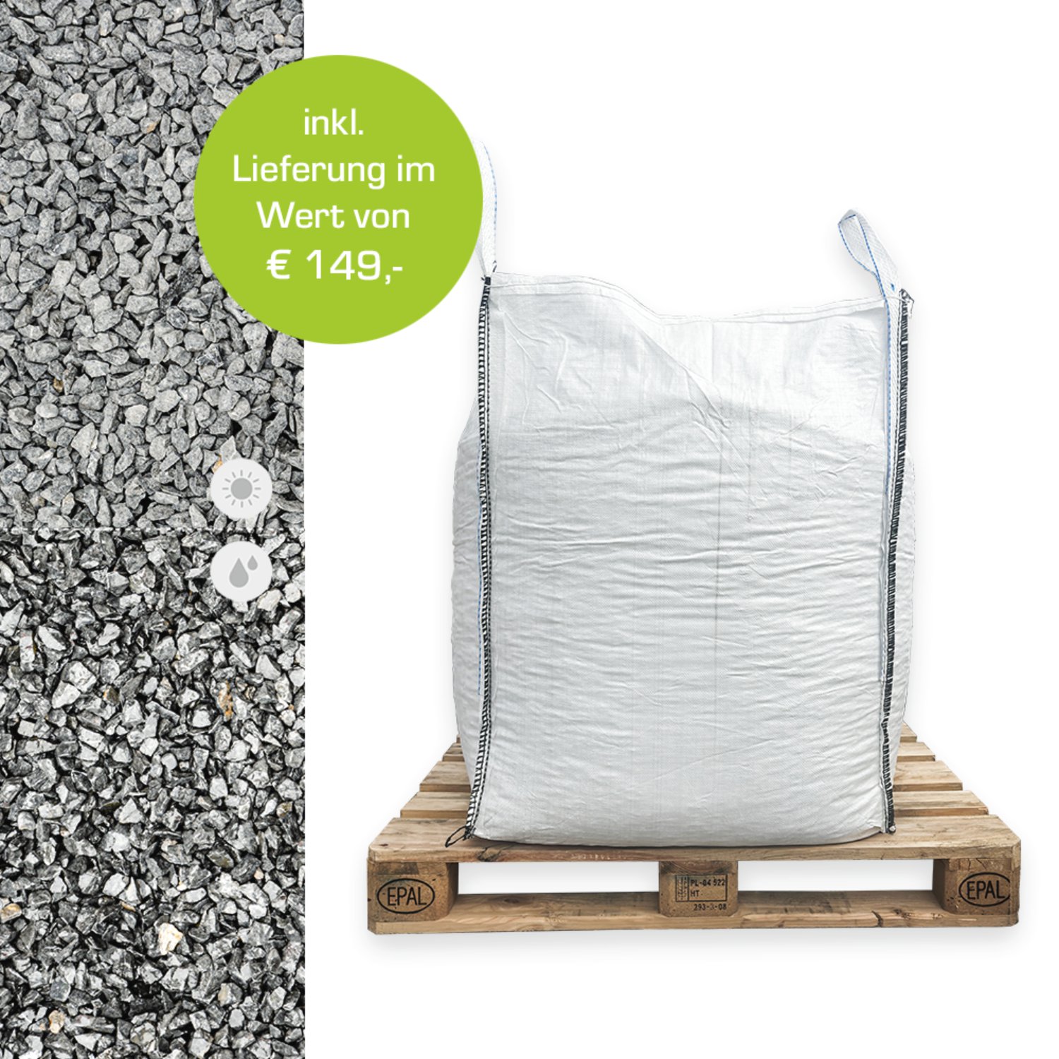CASAFINO Marmorsplitt schwarz 9-12mm 1000kg Big Bag