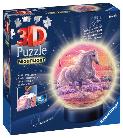 RAVENSBURGER 3D-Puzzle-Ball Pferde am Strand 72-tlg.