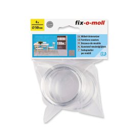 SUKI Möbeluntersetzer Glasklar 50 mm, 4 Stk.