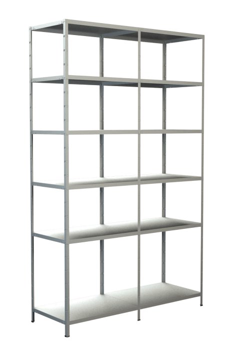 SCHULTE REGALWELT Grund + Anbauregal 12 Böden Weiß 230x140x50 cm