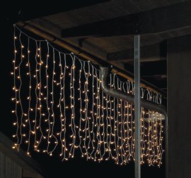 Lichtervorhang für Außen 384 LED Warmweiß